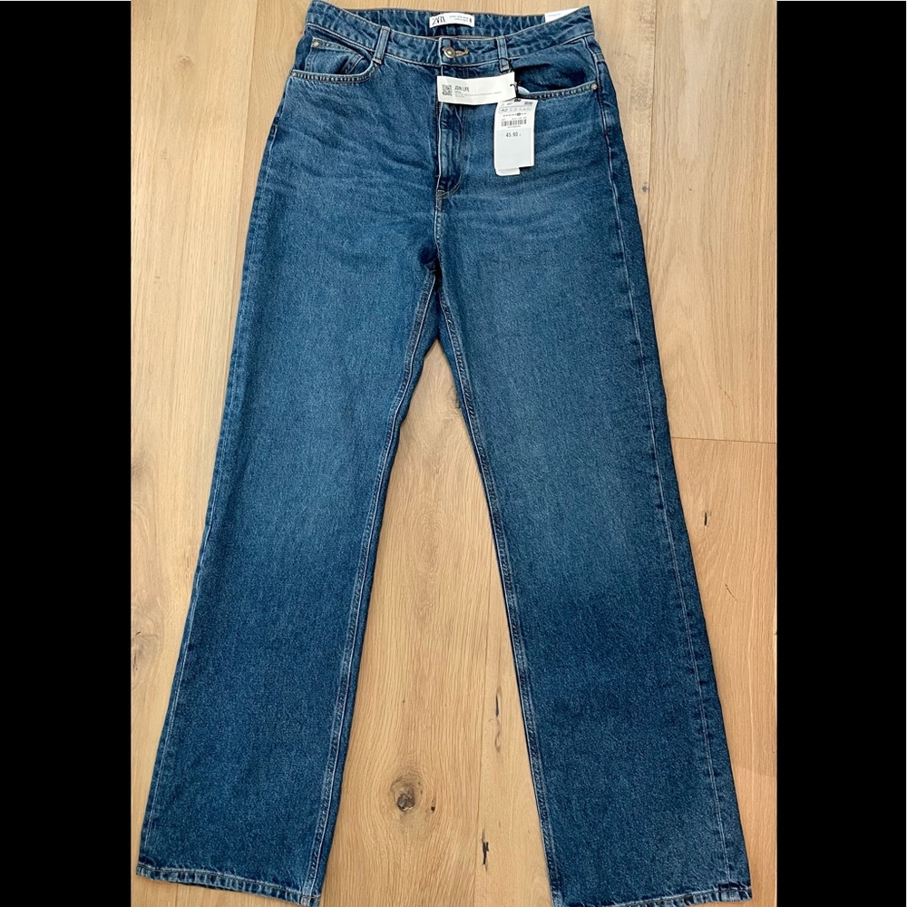 ZARA NWT high rise straight fit, Size 30/10, 100% cotton